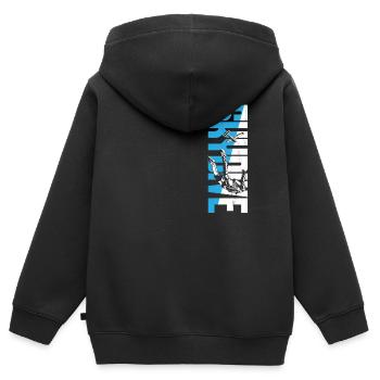 Parachutisme Parachutisme - Sweat Premium à capuche zippé enfant bio - noir - Dos - AI Model Kid Male (0cm)