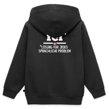 Franken Fei Fränkisch Lieblingswort Frankenland - Kinder Premium Organic Zip Hoodie - Schwarz - Hinten - AI Model Kid Male (0cm)