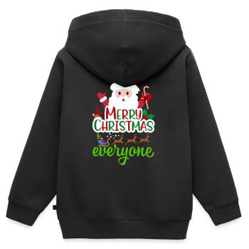 Noël, noël, noël, noël, noël, noël, noël - Sweat Premium à capuche zippé enfant bio - noir - Dos - AI Model Kid Male (0cm)