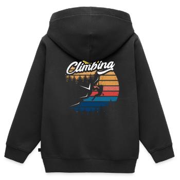 Climbing Carabiner Bouldering Mountain sports Climbing hall - Kids Premium Organic Zip-up Hoodie - black - Back - AI Model Kid Male (0cm)