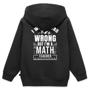 Mathe - Kinder Premium Organic Zip Hoodie - Schwarz - Hinten - AI Model Kid Male (0cm)