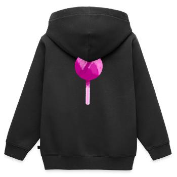 Sucette - Sweat Premium à capuche zippé enfant bio - noir - Dos - AI Model Kid Male (0cm)