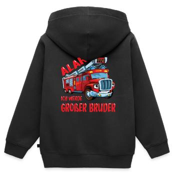Ich Werde Großer Bruder Grosser Bruder Geschenk - Kinder Premium Organic Zip Hoodie - Schwarz - Hinten - AI Model Kid Male (0cm)