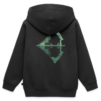 Bogenschütze Bogenschießen Bogensport Vintage - Kinder Premium Organic Zip Hoodie - Schwarz - Hinten - AI Model Kid Male (0cm)