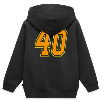 40 - Sweat Premium à capuche zippé enfant bio - noir - Dos - AI Model Kid Male (0cm)