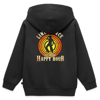 Groupe de danse country Linedance Gift - Sweat Premium à capuche zippé enfant bio - noir - Dos - AI Model Kid Male (0cm)