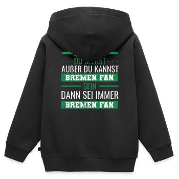 Bremen Fan Fußball Norddeutsch - Kinder Premium Organic Zip Hoodie - Schwarz - Hinten - AI Model Kid Male (0cm)