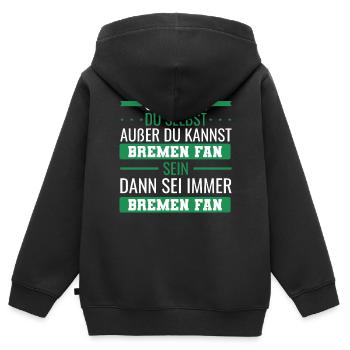 Bremen Fan - Kinder Premium Organic Zip Hoodie - Schwarz - Hinten - AI Model Kid Male (0cm)