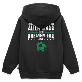 Bremen Fan Fußballfan Fanclub Männer Geschenk - Kinder Premium Organic Zip Hoodie - Schwarz - Hinten - AI Model Kid Male (0cm)