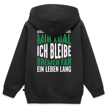 Bremen Fan Fußball Bremen-Fan Geschenkidee - Kinder Premium Organic Zip Hoodie - Schwarz - Hinten - AI Model Kid Male (0cm)
