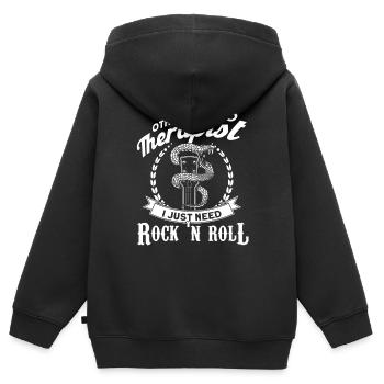 Rock And Roll Spieler Rock Gitarre Rock N Roll - Kinder Premium Organic Zip Hoodie - Schwarz - Hinten - AI Model Kid Male (0cm)