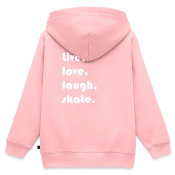 Skate - live love laugh skate - Kinder Premium Organic Zip Hoodie - Rosa - Hinten - AI Model Kid Female (0cm)