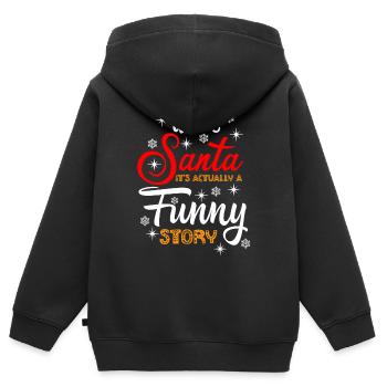 Noël, noël, noël, noël, noël, noël, noël - Sweat Premium à capuche zippé enfant bio - noir - Dos - AI Model Kid Male (0cm)