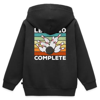Bowling Level 10 Complete 10th Birthday Bowlers - Kids Premium Organic Zip-up Hoodie - black - Back - AI Model Kid Male (0cm)