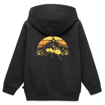 Fourmi - Sweat Premium à capuche zippé enfant bio - noir - Dos - AI Model Kid Male (0cm)