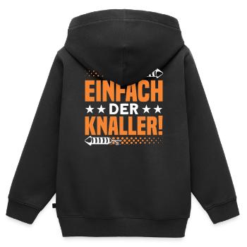 Silvester Feuerwerk Feuerwerker Geschenk - Kinder Premium Organic Zip Hoodie - Schwarz - Hinten - AI Model Kid Male (0cm)