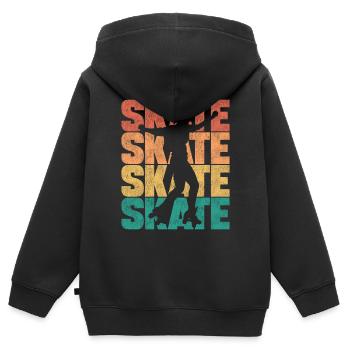 Cool Roller Skating Skate Girl - Kinder Premium Organic Zip Hoodie - Schwarz - Hinten - AI Model Kid Male (0cm)