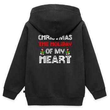 Noël, noël, noël, noël, noël, noël, noël, noël - Sweat Premium à capuche zippé enfant bio - noir - Dos - AI Model Kid Male (0cm)