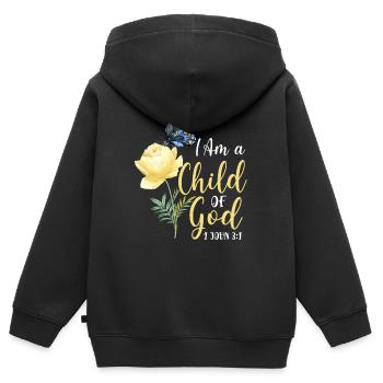 Christian Bible Verse Quote - Kinder Premium Organic Zip Hoodie - Schwarz - Hinten - AI Model Kid Male (0cm)