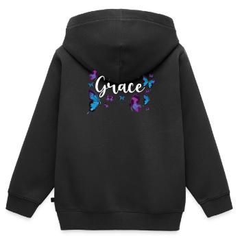 Christian Bible Verse Quote - Kinder Premium Organic Zip Hoodie - Schwarz - Hinten - AI Model Kid Male (0cm)