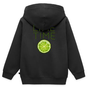 Limette - Kinder Premium Organic Zip Hoodie - Schwarz - Hinten - AI Model Kid Male (0cm)