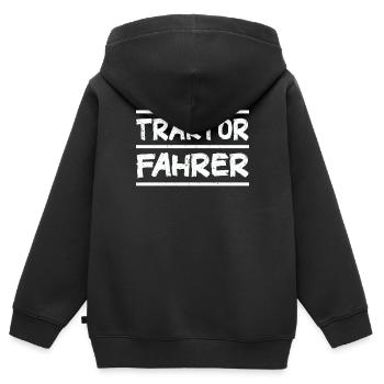 Traktor Fahrer - Kinder Premium Organic Zip Hoodie - Schwarz - Hinten - AI Model Kid Male (0cm)