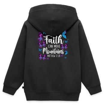 Christian Bible Verse Quote - Kinder Premium Organic Zip Hoodie - Schwarz - Hinten - AI Model Kid Male (0cm)