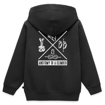 Klettern Bergsport Kletterer - Kinder Premium Organic Zip Hoodie - Schwarz - Hinten - AI Model Kid Male (0cm)