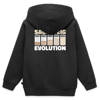Bäcker Bäckerei Pan Sauerteig Evolution - Kinder Premium Organic Zip Hoodie - Schwarz - Hinten - AI Model Kid Male (0cm)