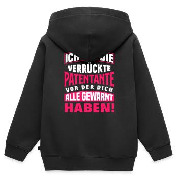Patentante Taufe Patentanten Geschenk - Kinder Premium Organic Zip Hoodie - Schwarz - Hinten - AI Model Kid Male (0cm)