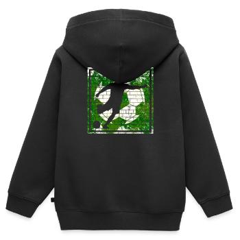 Fußball Fußballer Silhouette - Kinder Premium Organic Zip Hoodie - Schwarz - Hinten - AI Model Kid Male (0cm)
