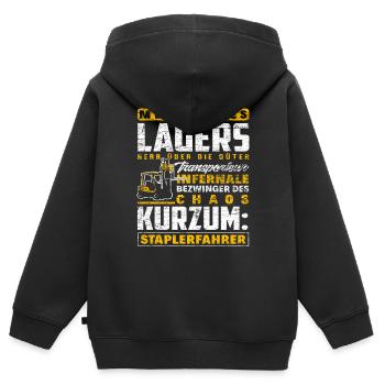 Staplerfahrer Lager Lagerist - Kinder Premium Organic Zip Hoodie - Schwarz - Hinten - AI Model Kid Male (0cm)