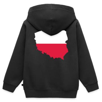 Poland - National border in national flag - Kids Premium Organic Zip-up Hoodie - black - Back - AI Model Kid Male (0cm)