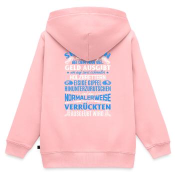 Skifahrer Spruch Après-ski Party Skiing Skifahren - Kinder Premium Organic Zip Hoodie - Rosa - Hinten - AI Model Kid Female (0cm)