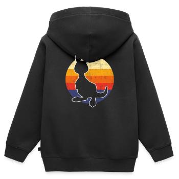 Australien Kangaroo Retro - Kinder Premium Organic Zip Hoodie - Schwarz - Hinten - AI Model Kid Male (0cm)