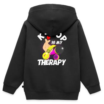 K-Pop Fan K-Pop Marchandise K-Pop Cadeau K-Pop - Sweat Premium à capuche zippé enfant bio - noir - Dos - AI Model Kid Male (0cm)