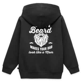 Barbe - Sweat Premium à capuche zippé enfant bio - noir - Dos - AI Model Kid Male (0cm)
