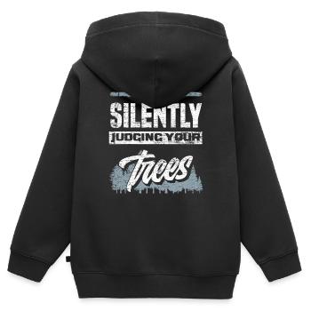 Arboriculteur Aboriste Forestier Travailleur forestier - Sweat Premium à capuche zippé enfant bio - noir - Dos - AI Model Kid Male (0cm)