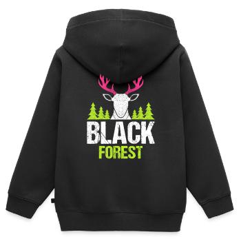 Black Forest Hirschgeweih Pink - Kinder Premium Organic Zip Hoodie - Schwarz - Hinten - AI Model Kid Male (0cm)