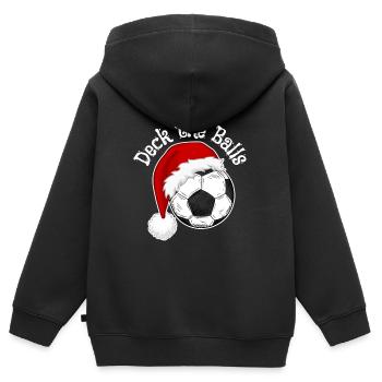 Fußballfans Weihnachtsdesign Weihnachtstrikots - Kinder Premium Organic Zip Hoodie - Schwarz - Hinten - AI Model Kid Male (0cm)
