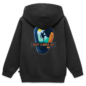 Klettern Bergsport Kletterer - Kinder Premium Organic Zip Hoodie - Schwarz - Hinten - AI Model Kid Male (0cm)