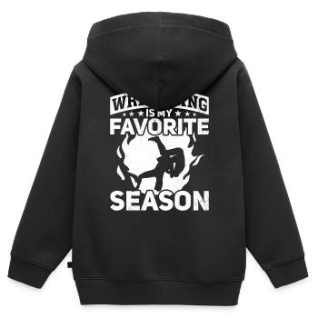 Wrestling Is My Favorite Season Wrestler Ringen - Kinder Premium Organic Zip Hoodie - Schwarz - Hinten - AI Model Kid Male (0cm)