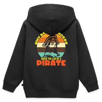 Pirate Pirate Pirate Bateau Pirate Cadeau - Sweat Premium à capuche zippé enfant bio - noir - Dos - AI Model Kid Male (0cm)