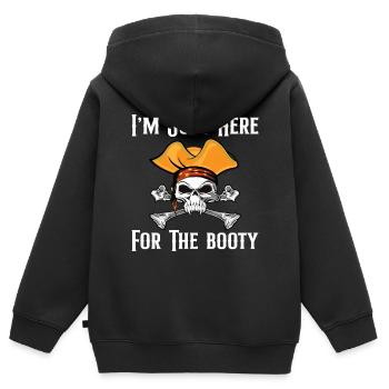 Pirate Pirate Pirate Bateau Pirate Cadeau - Sweat Premium à capuche zippé enfant bio - noir - Dos - AI Model Kid Male (0cm)