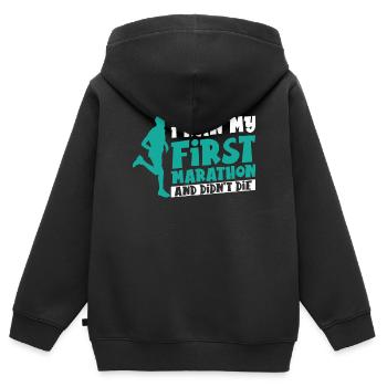 Marathon Marathon Marathon Runner Gift - Kids Premium Organic Zip-up Hoodie - black - Back - AI Model Kid Male (0cm)