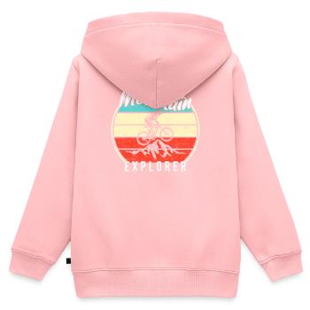 Mountain Mountainbike Explorer - Kinder Premium Organic Zip Hoodie - Rosa - Hinten - AI Model Kid Female (0cm)