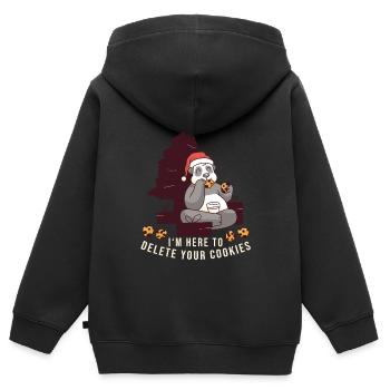 I m here to delete your cookies Panda Weihnachten - Kinder Premium Organic Zip Hoodie - Schwarz - Hinten - AI Model Kid Male (0cm)