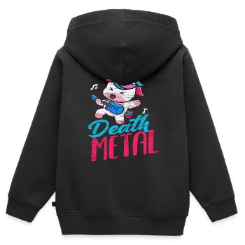 Einhorn Metal Musik Death Metal - Kinder Premium Organic Zip Hoodie - Schwarz - Hinten - AI Model Kid Male (0cm)