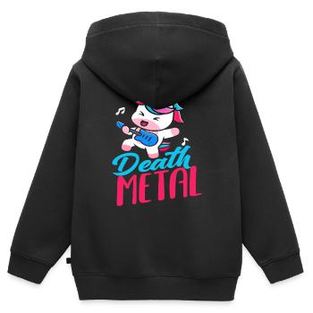 Death Metal - Kinder Premium Organic Zip Hoodie - Schwarz - Hinten - AI Model Kid Male (0cm)