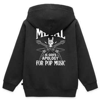 Metal Musiker Musik Gitarrist - Kinder Premium Organic Zip Hoodie - Schwarz - Hinten - AI Model Kid Male (0cm)